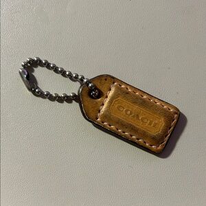 Coach Tan Leather Key Holder and pink